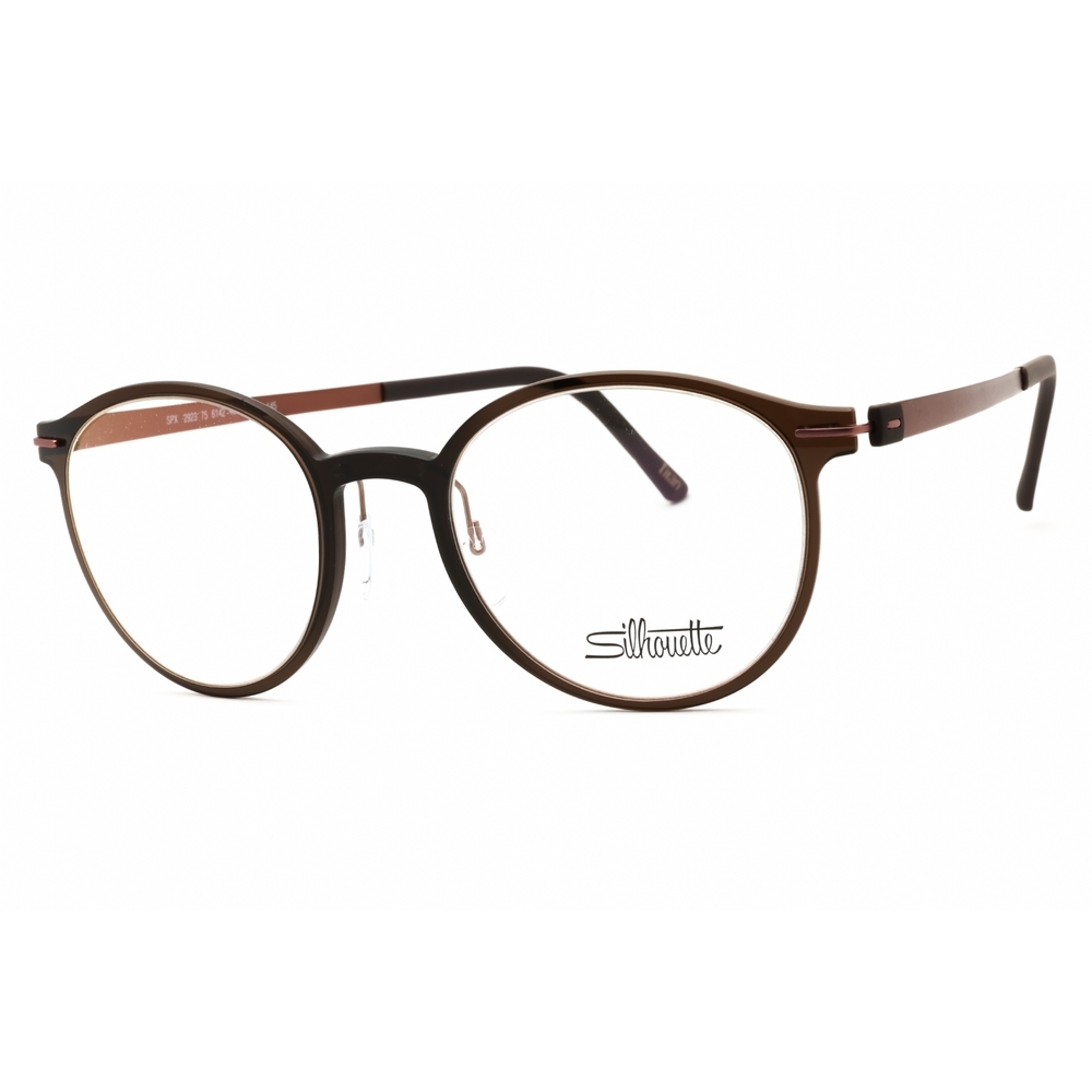 NWT Silhouette Infinity View 2923/75 Brown Round 49mm Eyeglasses